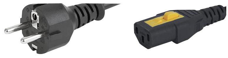 6051.2003 LEAD, V-LOCK, EU PLUG, C13, 2M, BLK SCHURTER