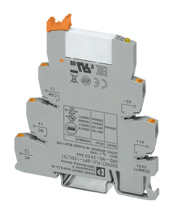 PLC-RPIT- 12DC/21AU RELAY, SPDT, 30VAC, 36VDC, 0.05A PHOENIX CONTACT