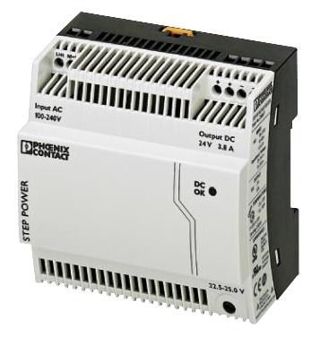 STEP-PS/1AC/24DC/3.8/C2LPS PSU, DIN RAIL, 24V, 3.8A PHOENIX CONTACT