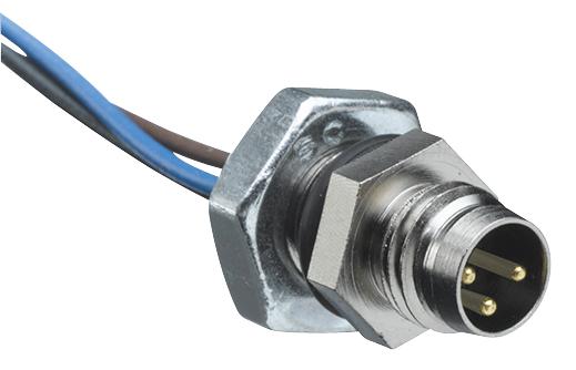 120070-0167 PLUG, 4P, M12, M20 PANEL MNT, 0.3M MOLEX
