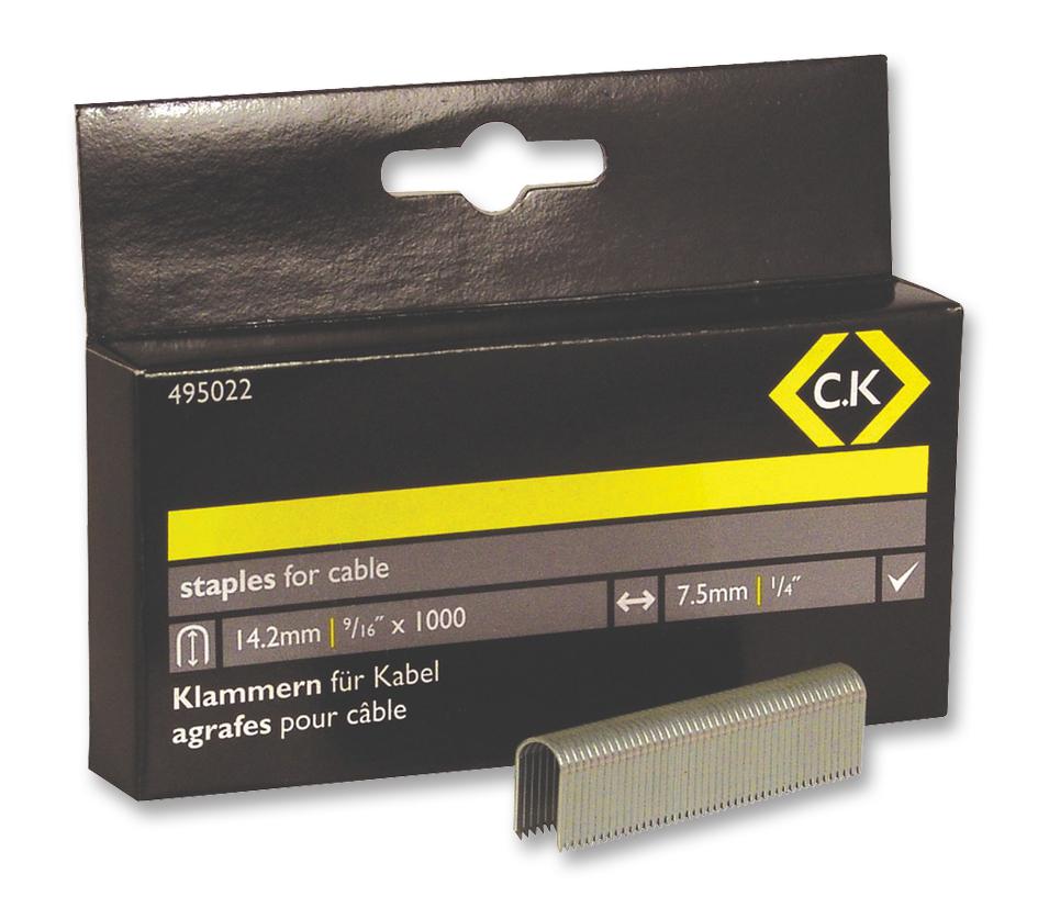 495022 STAPLES, 7.5X14.2MM, PK1000 CK TOOLS