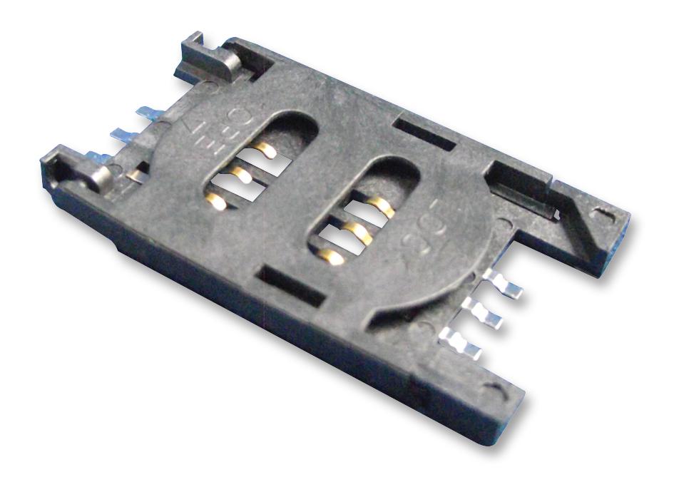 SIMMP-00601B201-G CONNECTOR, MINI SIM, 6PIN, COVER MULTICOMP PRO