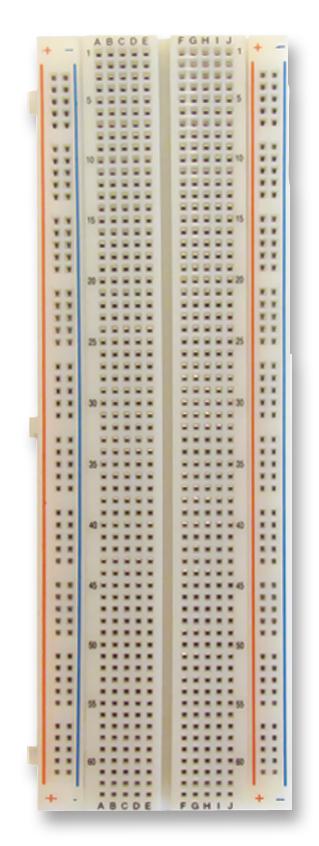 TW-E40-1020 BREADBOARD, SOLDERLESS, 830 TIE POINTS TWIN INDUSTRIES
