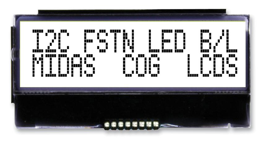MCCOG21605C6W-FPTLWI LCD, ALPHA-NUM, 16 X 2, WHITE MIDAS