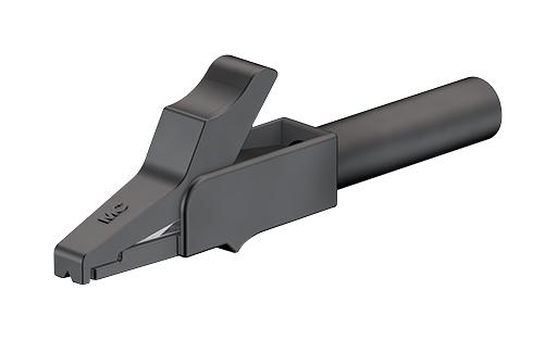 24.0157-4 CROCODILE CLIP, 4MM, BLACK, PK5 STAUBLI