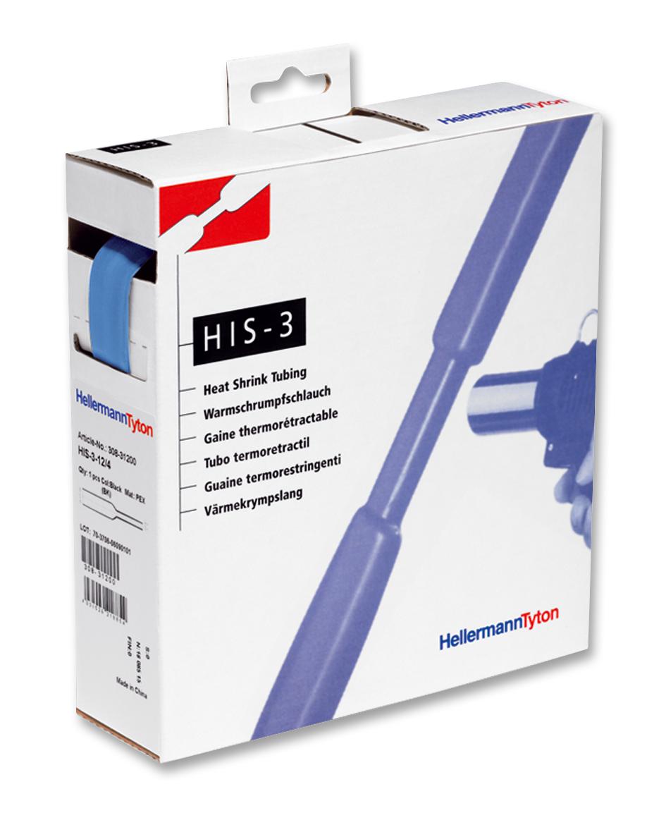 308-30606 HEAT SHRINK, BLUE, 6MM, 5M HELLERMANNTYTON