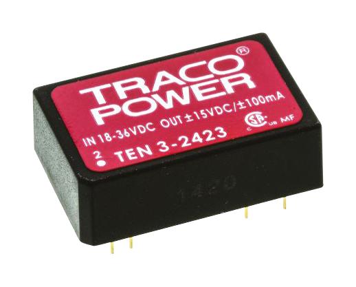 TEN 3-0523 DC/DC CONVERTER, 2 O/P, 0.1A, 15V TRACO POWER