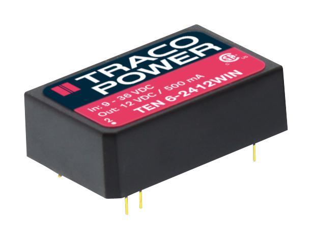 TEN 6-2422WIN DC/DC CONVERTER, 2 O/P, 0.25A, 12V TRACO POWER