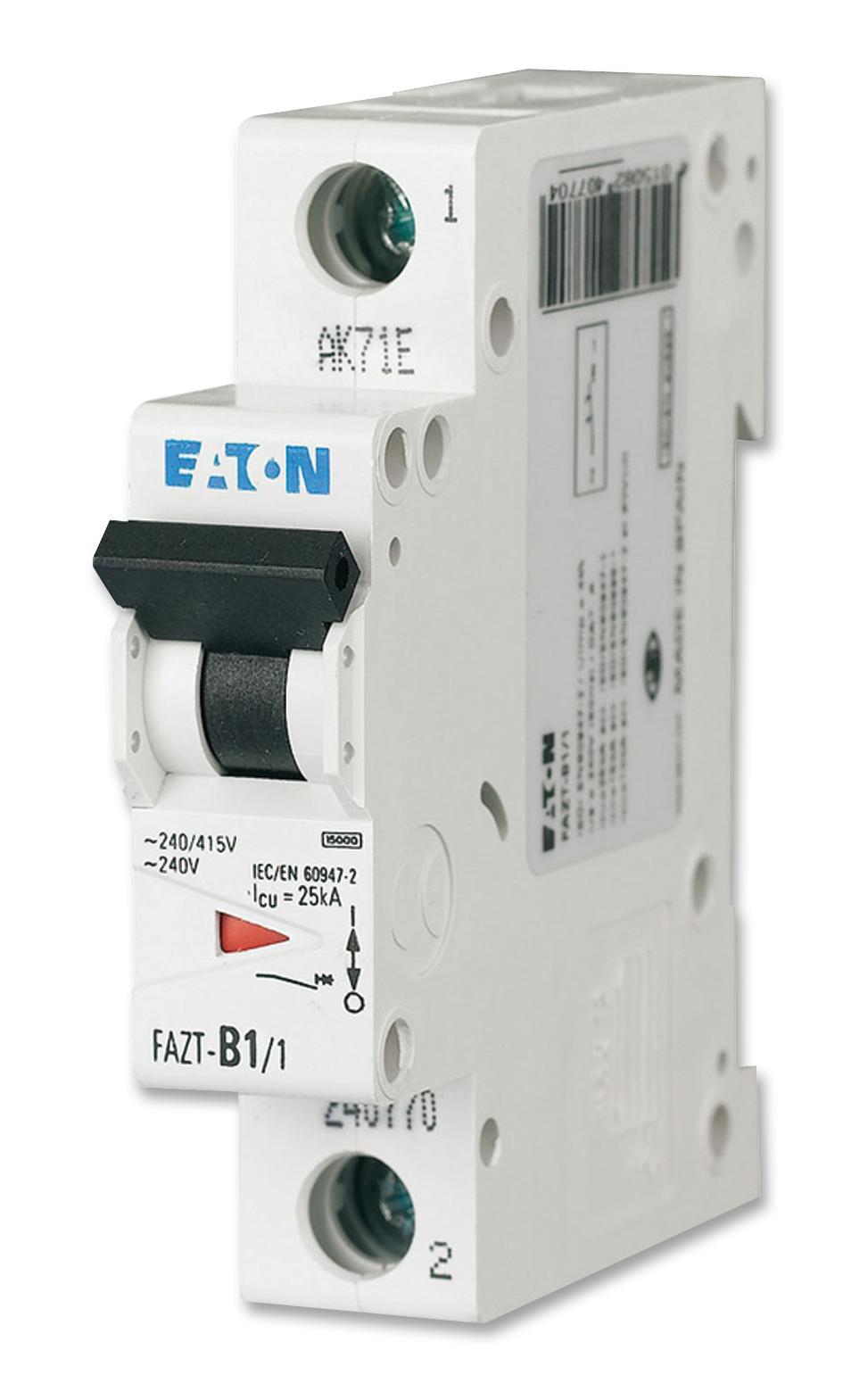 FAZ6-C6/1 MINIATURE CKT BREAKER, 1P, 6A, 400VAC EATON MOELLER