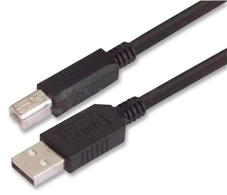 CAUBLKAB-05M CABLE, USB, TYPE A MALE TO B MALE, 0.5M L-COM