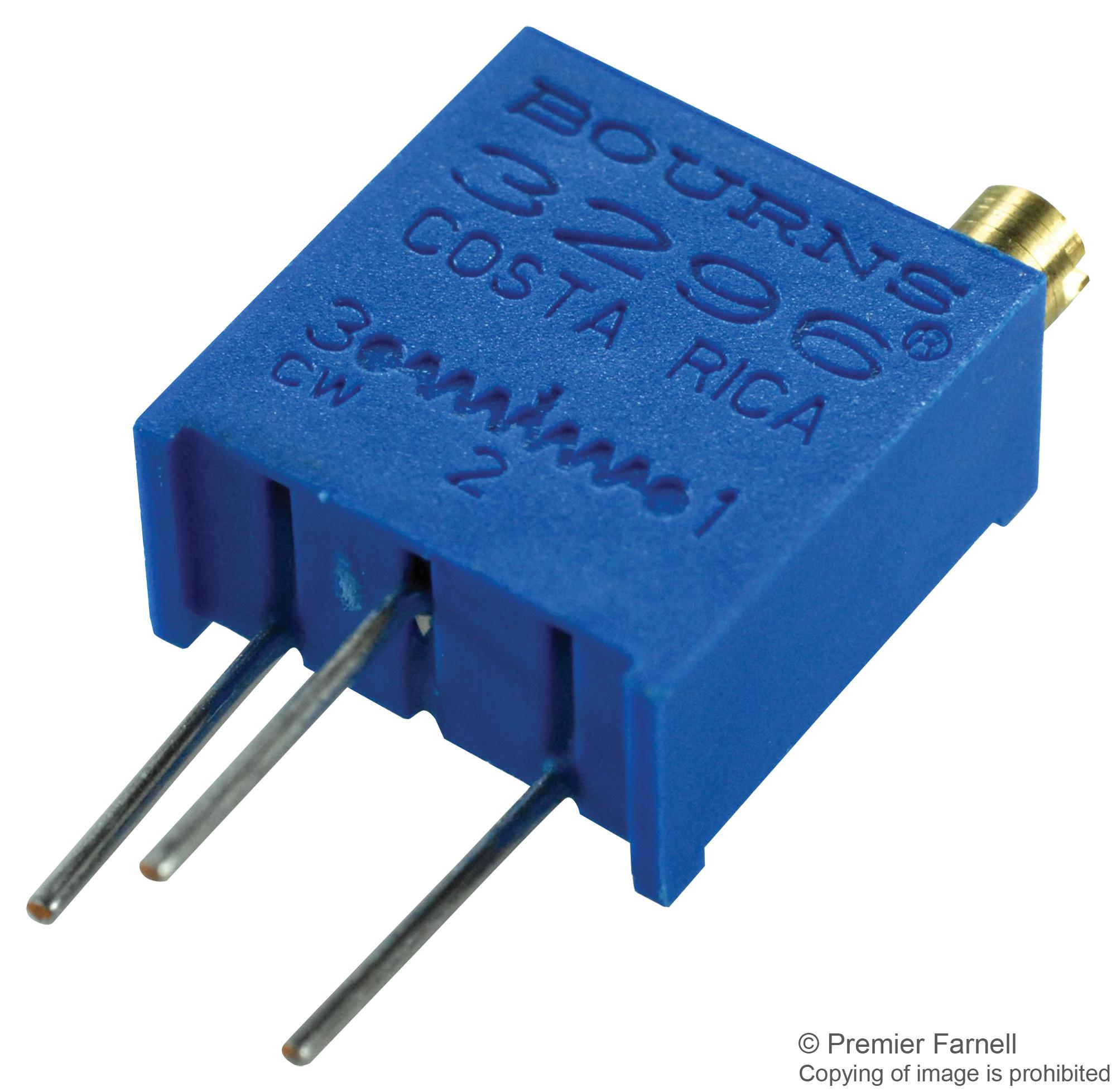 3296Y-1-302LF TRIMMER, POT, 3KOHM, 10%, 25TURN, TH BOURNS