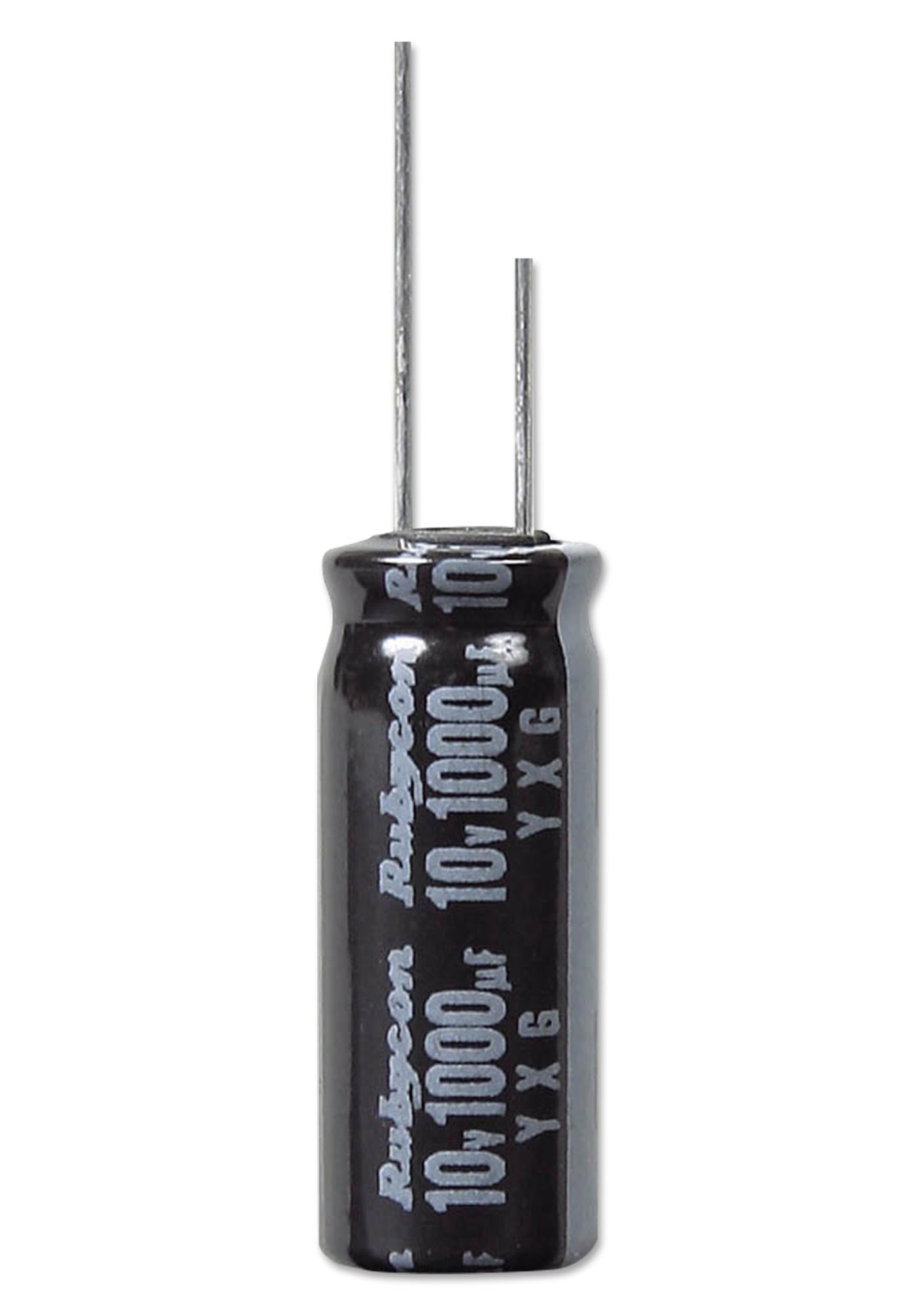6.3YXG2200MEFC10X23 CAP, 2200µF, 6.3V, 20% RUBYCON