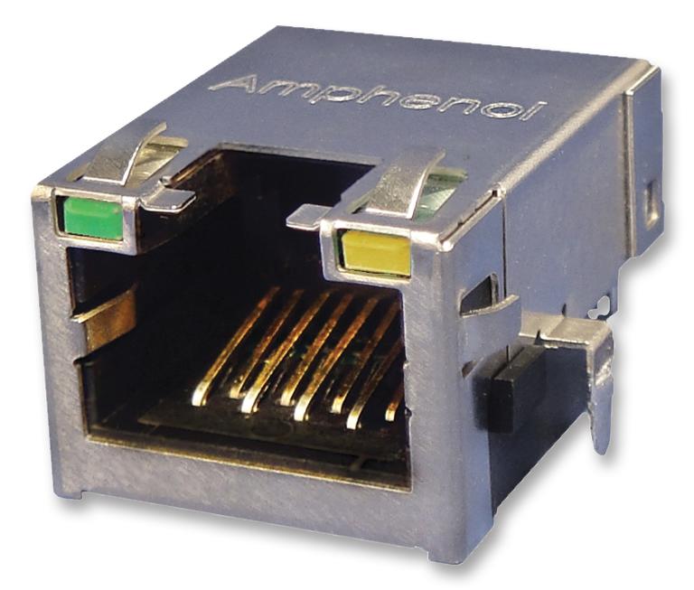 RJE73-188-00441 JACK, MODULAR, 1PORT, 8P8C, G/Y LEDS AMPHENOL ICC