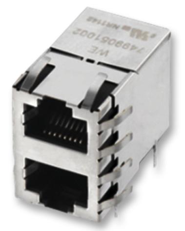 7499051002 JACK, MODULAR, RJ45, 2PORT, 8P8C WURTH ELEKTRONIK