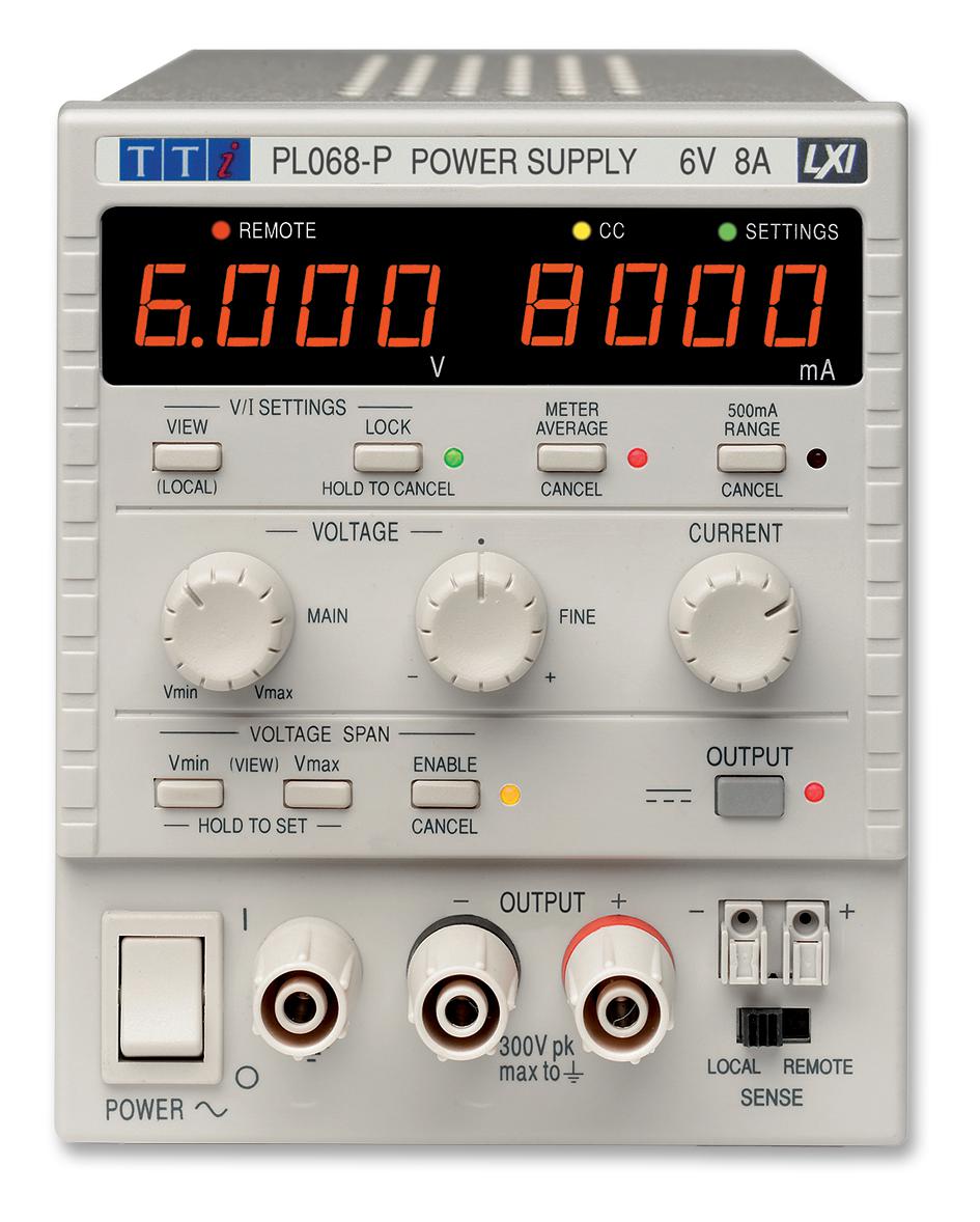 PL068P POWER SUPPLY, 1CH, 6V, 8A, ADJUSTABLE AIM-TTI INSTRUMENTS