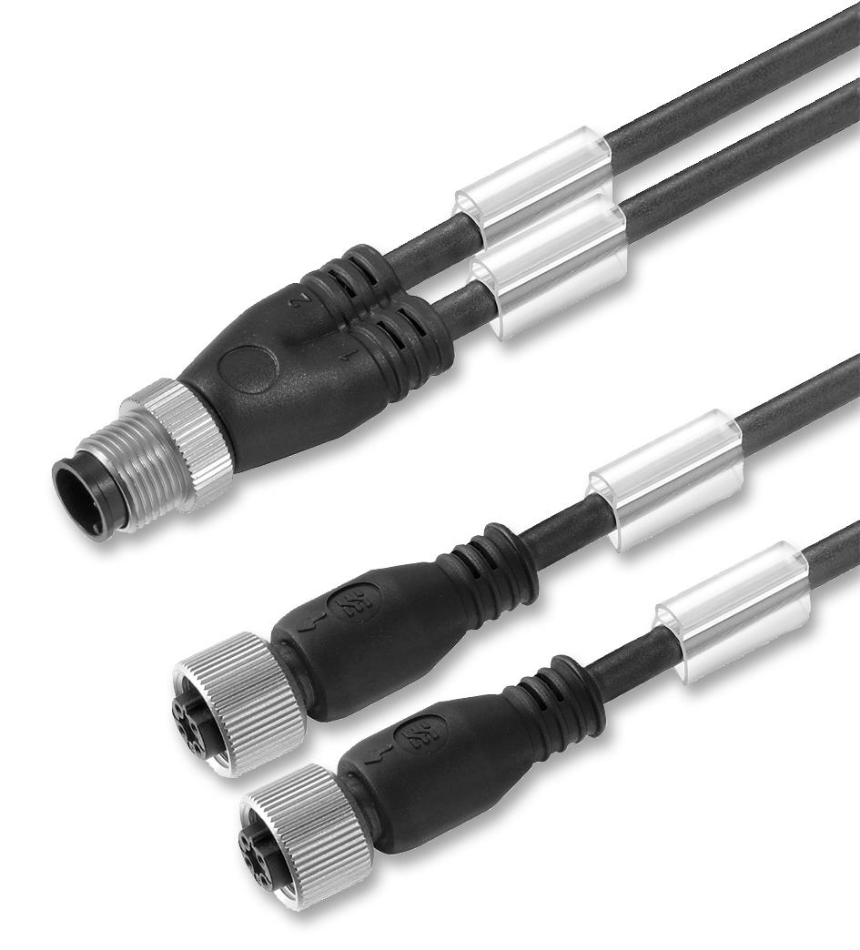 SAIL-ZW-M12BG-3-3.0V CONNECTOR, M12 PLUG TO 2X M12 RCPT,3 WAY WEIDMULLER