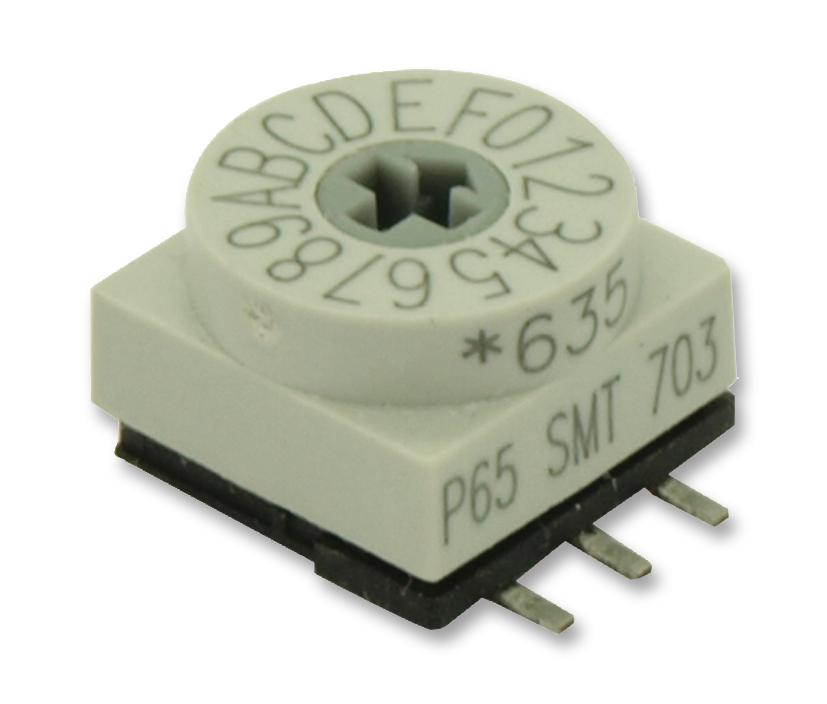 P65SMT703 SWITCH, ROTARY, 16 POS, HEX, SMD HARTMANN CONCO