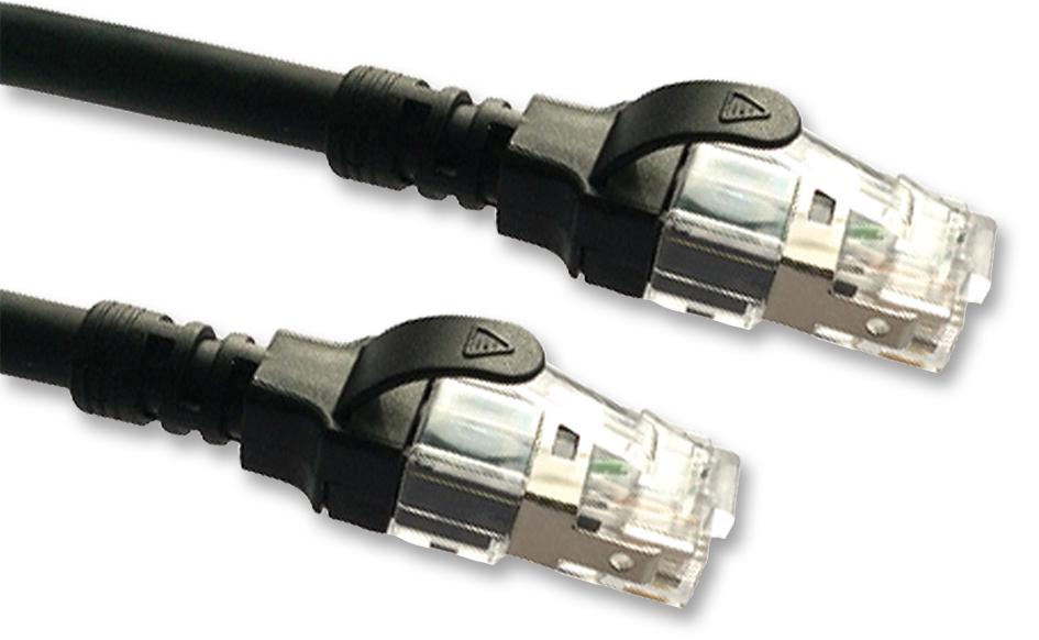 2996AS-2BK PATCH LEAD, CAT6A, BLACK, 2M VIDEK