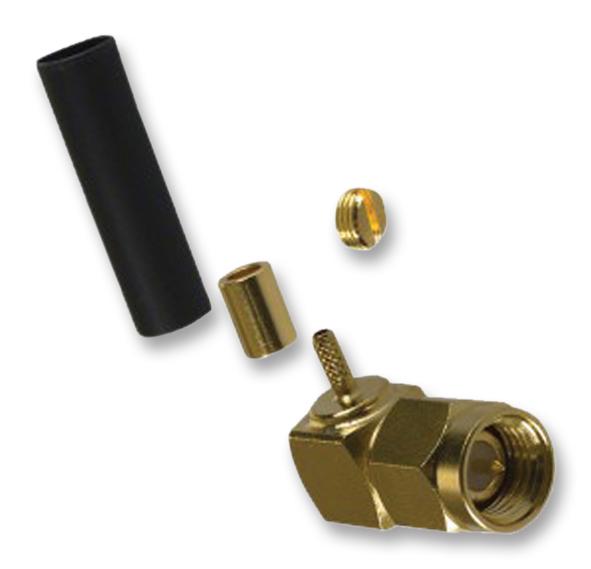 132173 RF COAXIAL, SMA, RIGHT ANGLE PLUG, 50OHM AMPHENOL CONNEX