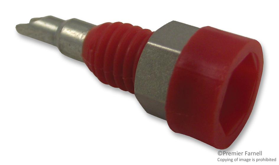 R921921000 BANANA JACK, 2MM, 10A, SOLDER, RED RADIALL