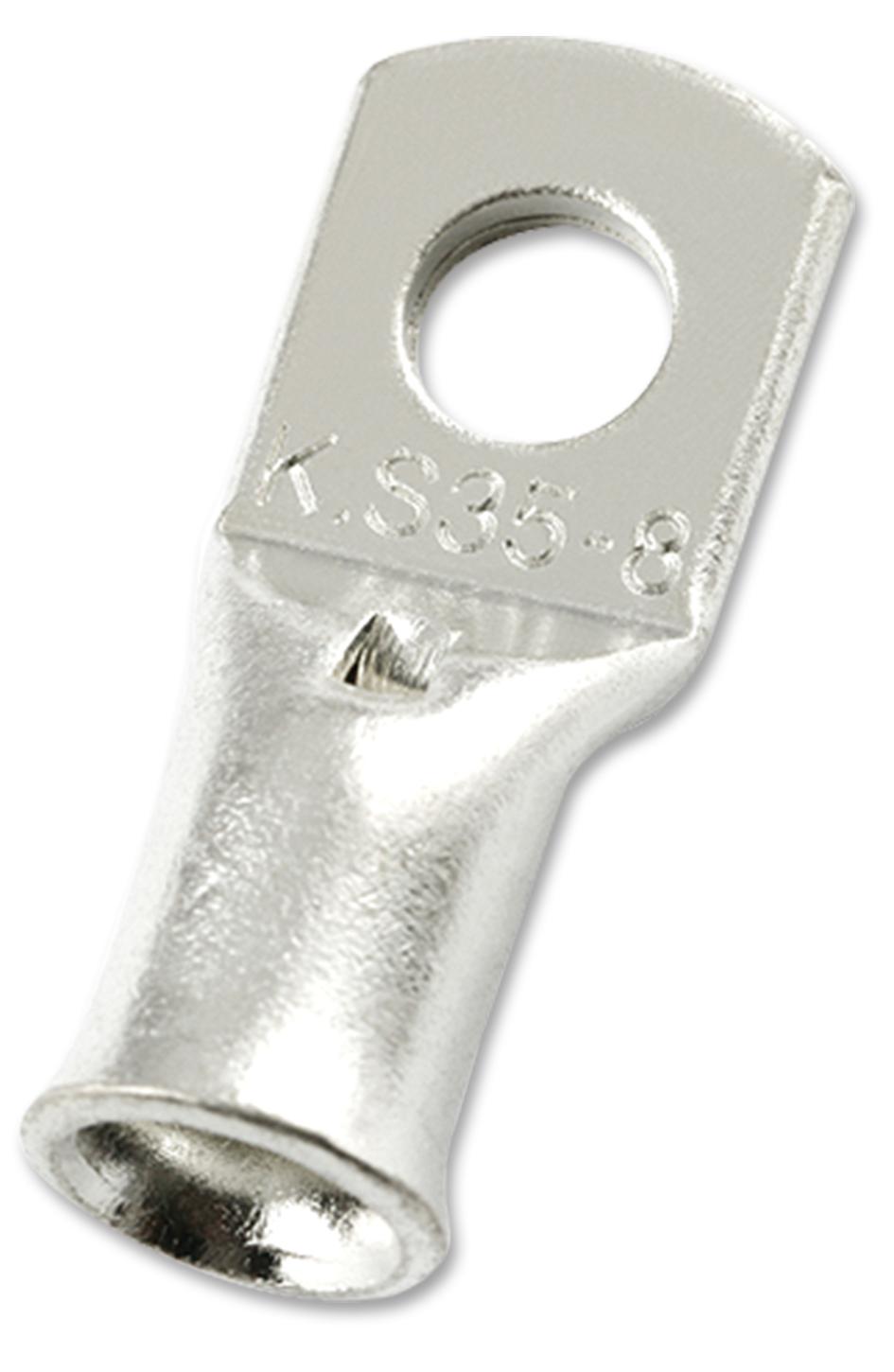 MC000756 COPPER TUBULAR LUG, 8.4MM, 2AWG, CRIMP MULTICOMP PRO