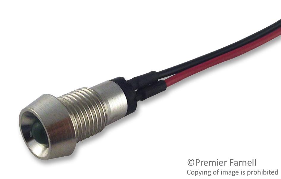 573-514-04-40 LED INDICATOR, PANEL, GREEN, 2.1V MARL