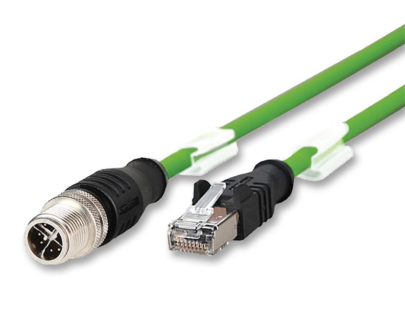 142M2X15100 SENSOR CABLE, M12 PLUG 8POS-RJ45, 10M METZ CONNECT