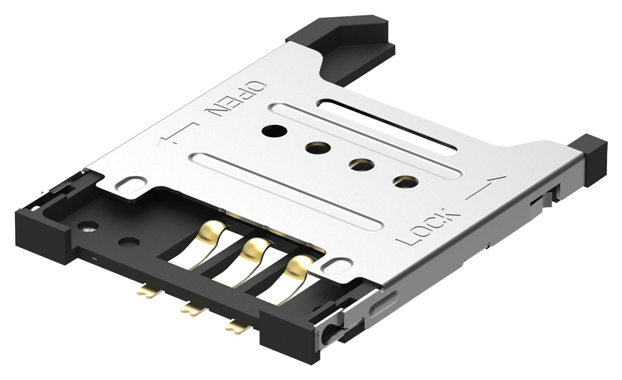 SIM5051-6-0-18-00-A CONNECTOR, SIM SOCKET, 6POS, SMT GCT (GLOBAL CONNECTOR TECHNOLOGY)