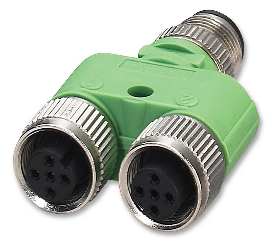 SAC-5P-M12Y/2XM12FS VP SPLITTER, M12 5POS PLUG - 2X M8 5POS SKT PHOENIX CONTACT