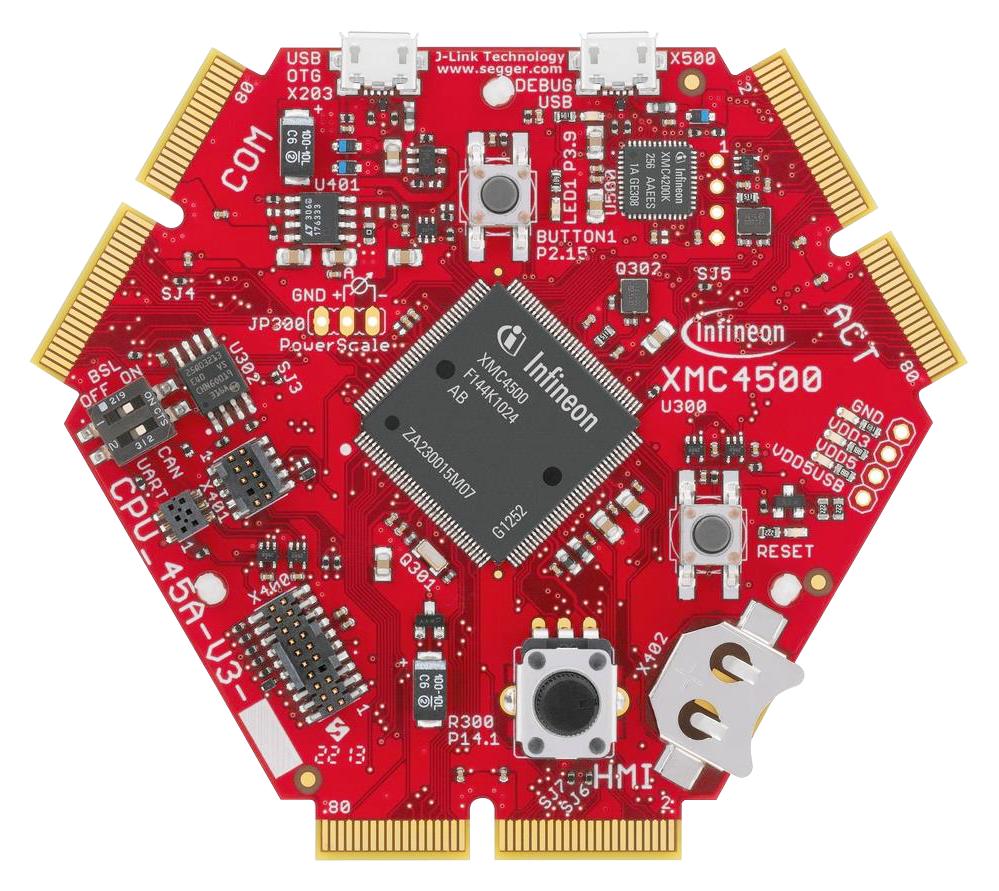 KIT_XMC45_AE4_002 HEXAGON CPU BRD, XMC4200 MCU HMI & COM INFINEON