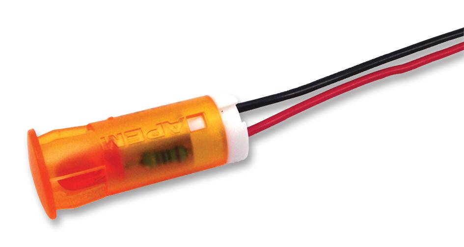 QS103XXO24 INDICATOR, LED PANEL MNT, 10MM, ORANGE APEM