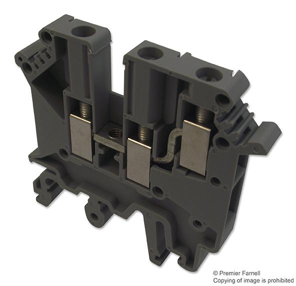1923021 TERMINAL BLOCK, DIN RAIL, 3POS, 12AWG PHOENIX CONTACT