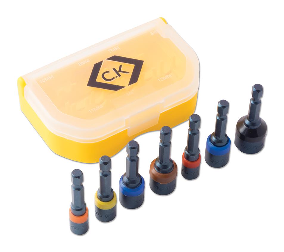 T4514 MAGNETIC NUT DRIVER SET, 7PCS CK TOOLS