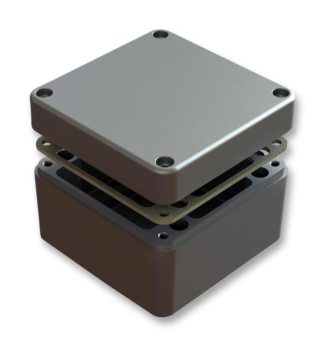 487-121208A-66 PCB BOX ENCLOSURE, ALUMINIUM, GREY DELTRON ENCLOSURES