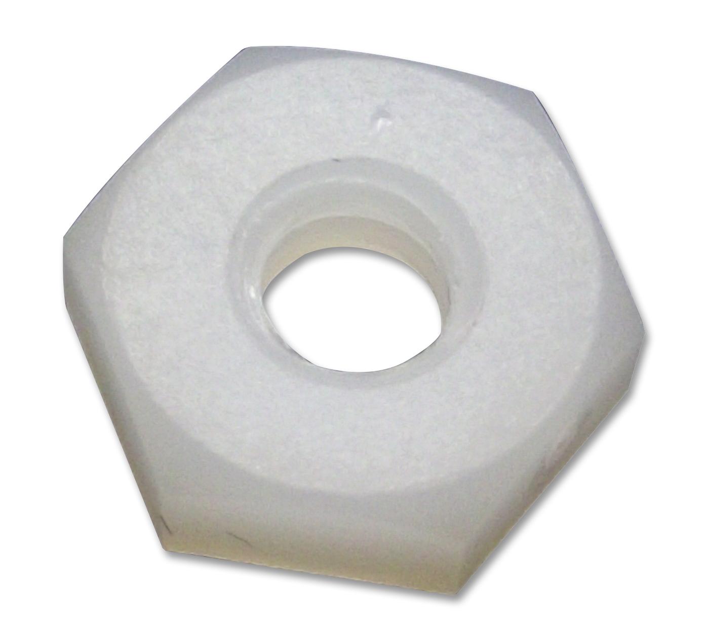 TRNH-632 HEX NUT, 6-32 UNC, NYLON 6.6, NATURAL TR FASTENINGS