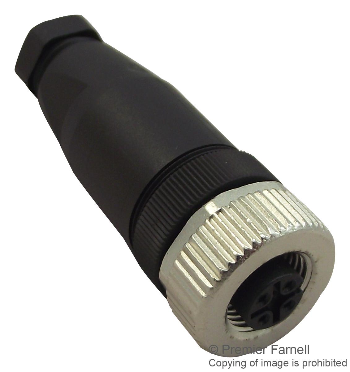 T4110002041-000 SENSOR CONNECTOR, M12, RCPT, 4POS TE CONNECTIVITY
