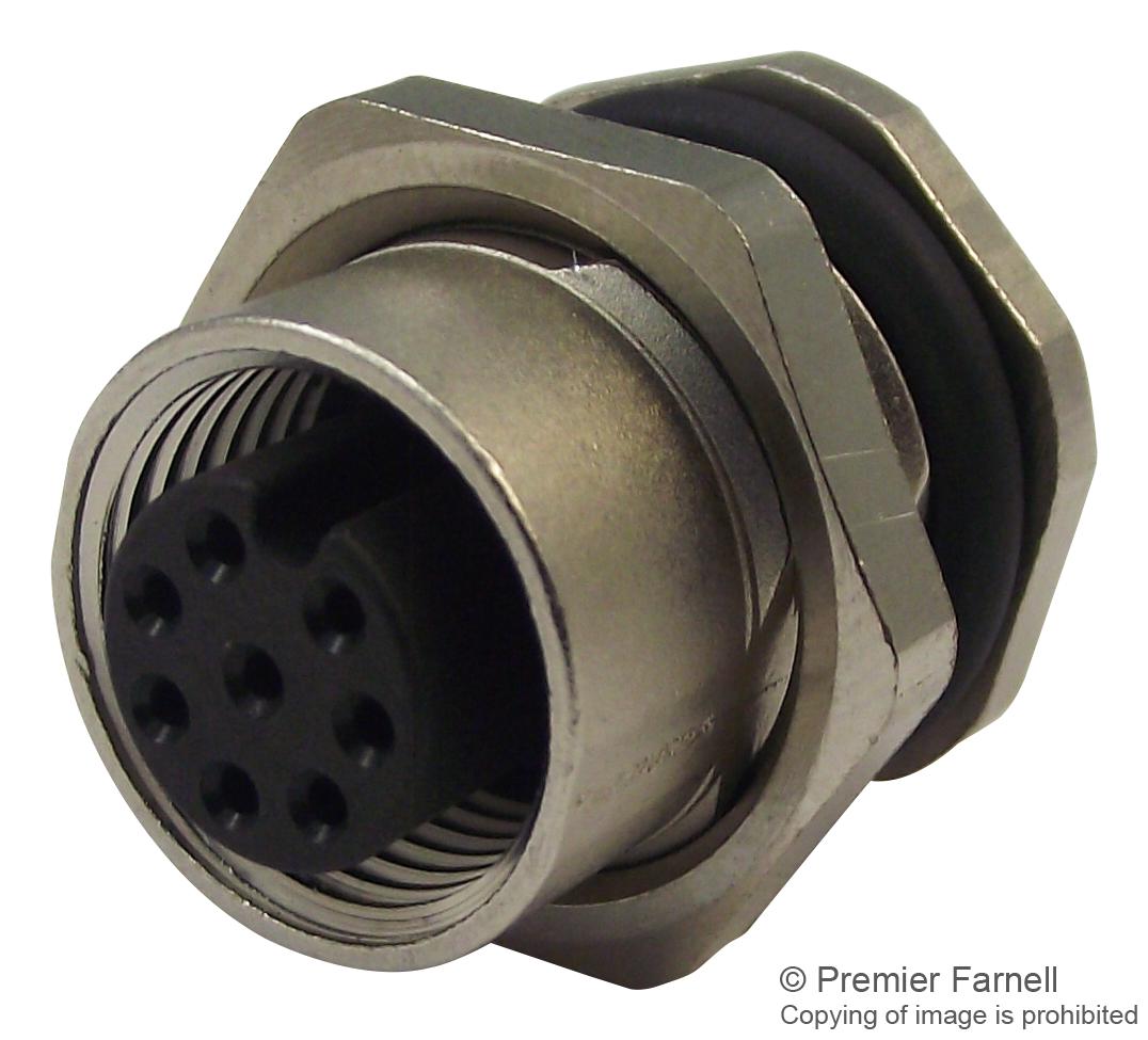 T4110001081-000 SENSOR CONNECTOR, M12, RCPT, 8POS TE CONNECTIVITY