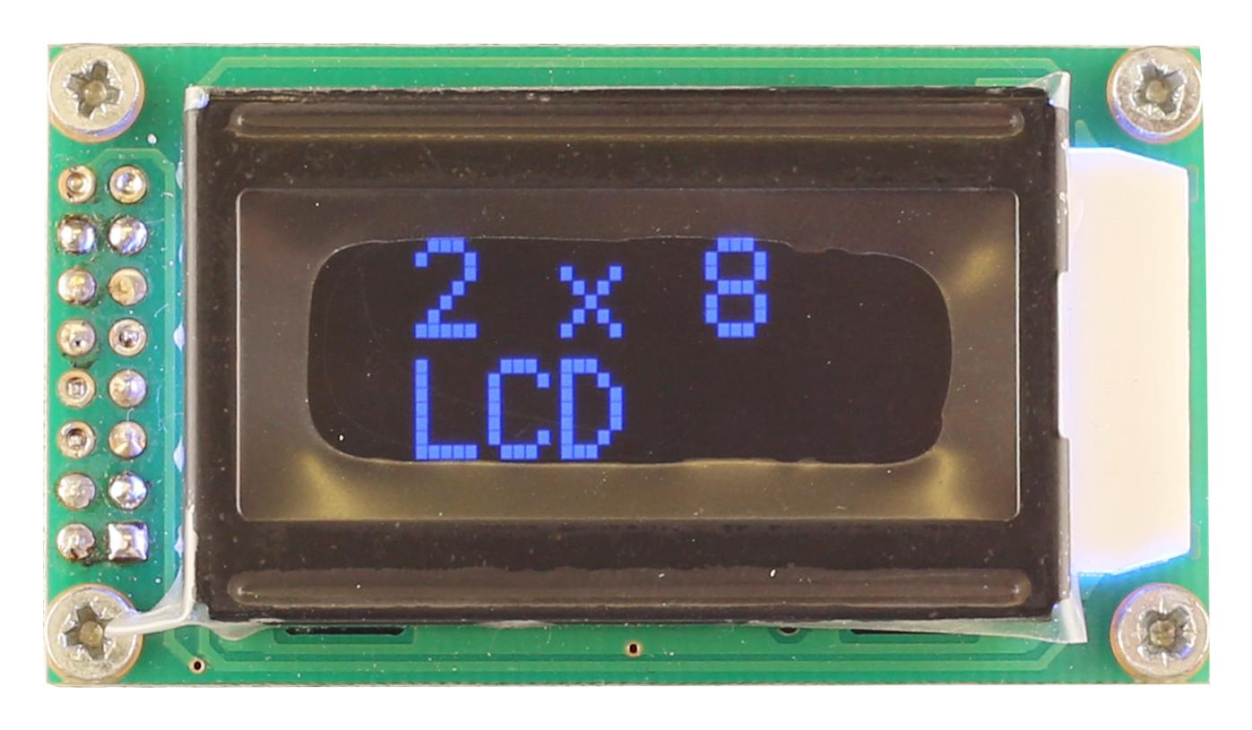 MC20805A12W-VNMLB LCD, ALPHA-NUM, 8 X 2, BLUE MIDAS