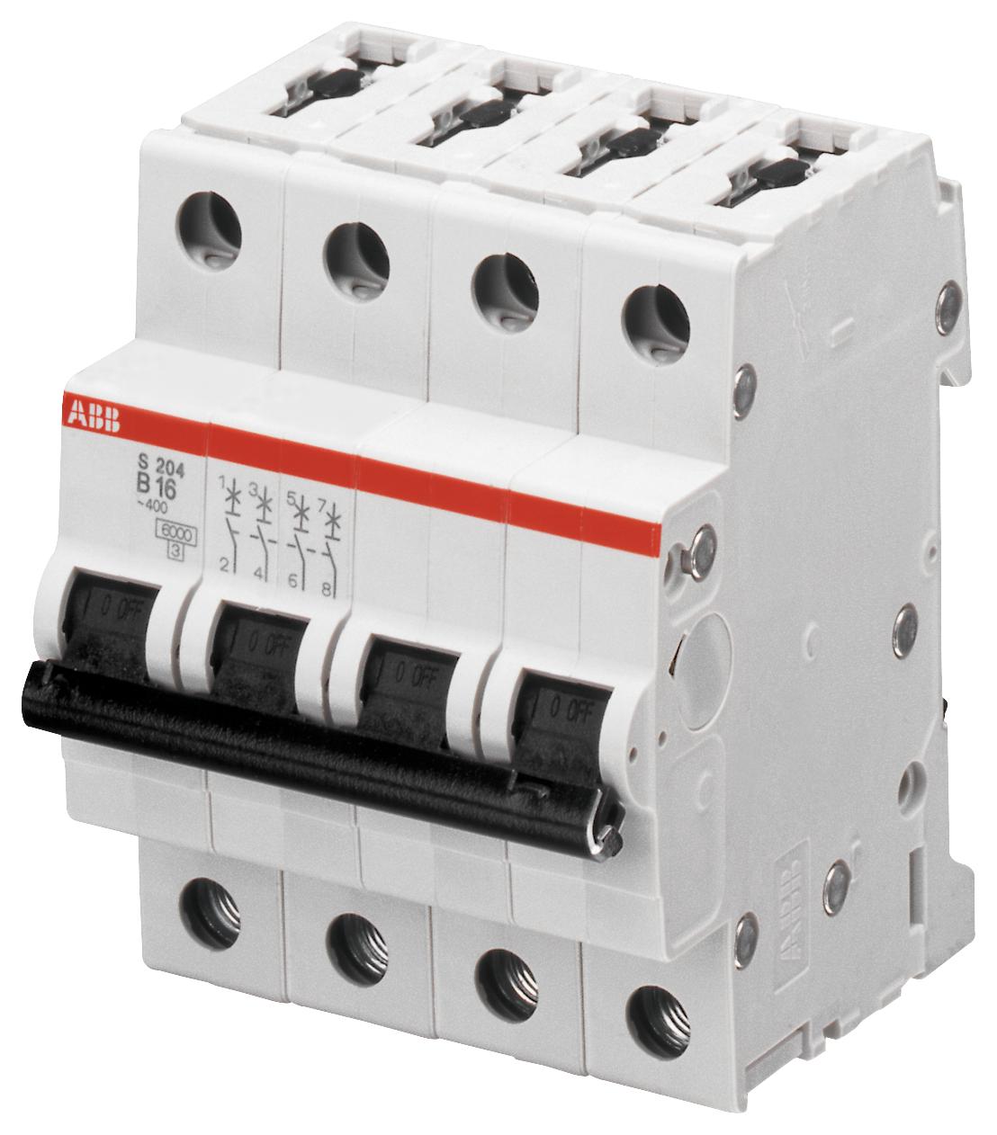 S204-C63 CIRCUIT BREAKER, THERMAL MAG, 4 POLE ABB