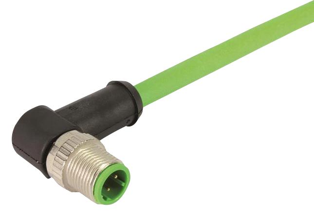 21 34 949 4405 010 SENSOR CORD, 4P, M12 PLUG-PLUG, 1M HARTING
