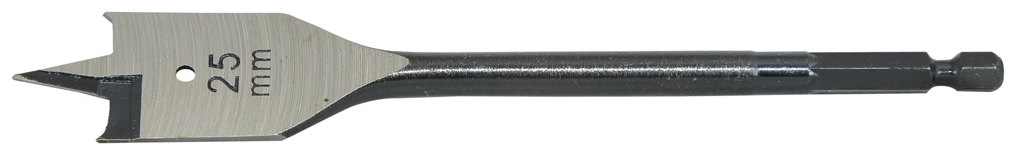 T2942-25 FLAT DRILL BIT, E6.3 DRIVE, 25MM, 160MM CK TOOLS