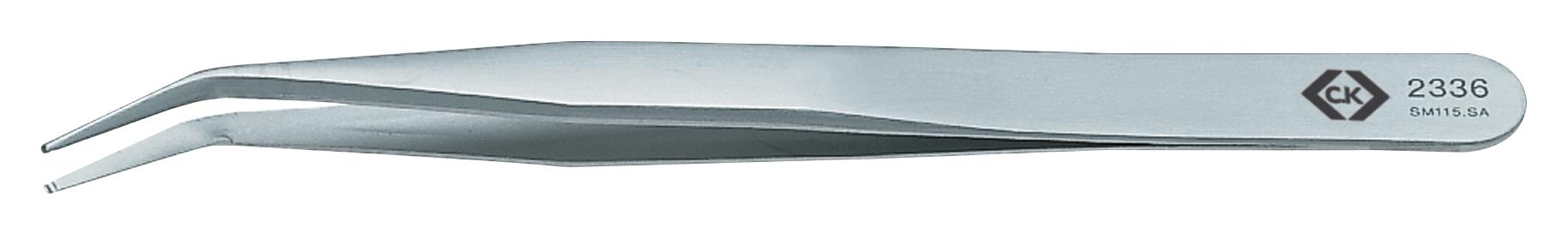 T2336 PRECISION TWEEZER, BENT TIP, 120MM CK TOOLS