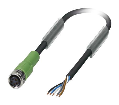 SAC-5P- 3,0-115/M 8FSB SENSOR CORD, 5P, M8 RCPT-FREE END, 3M PHOENIX CONTACT