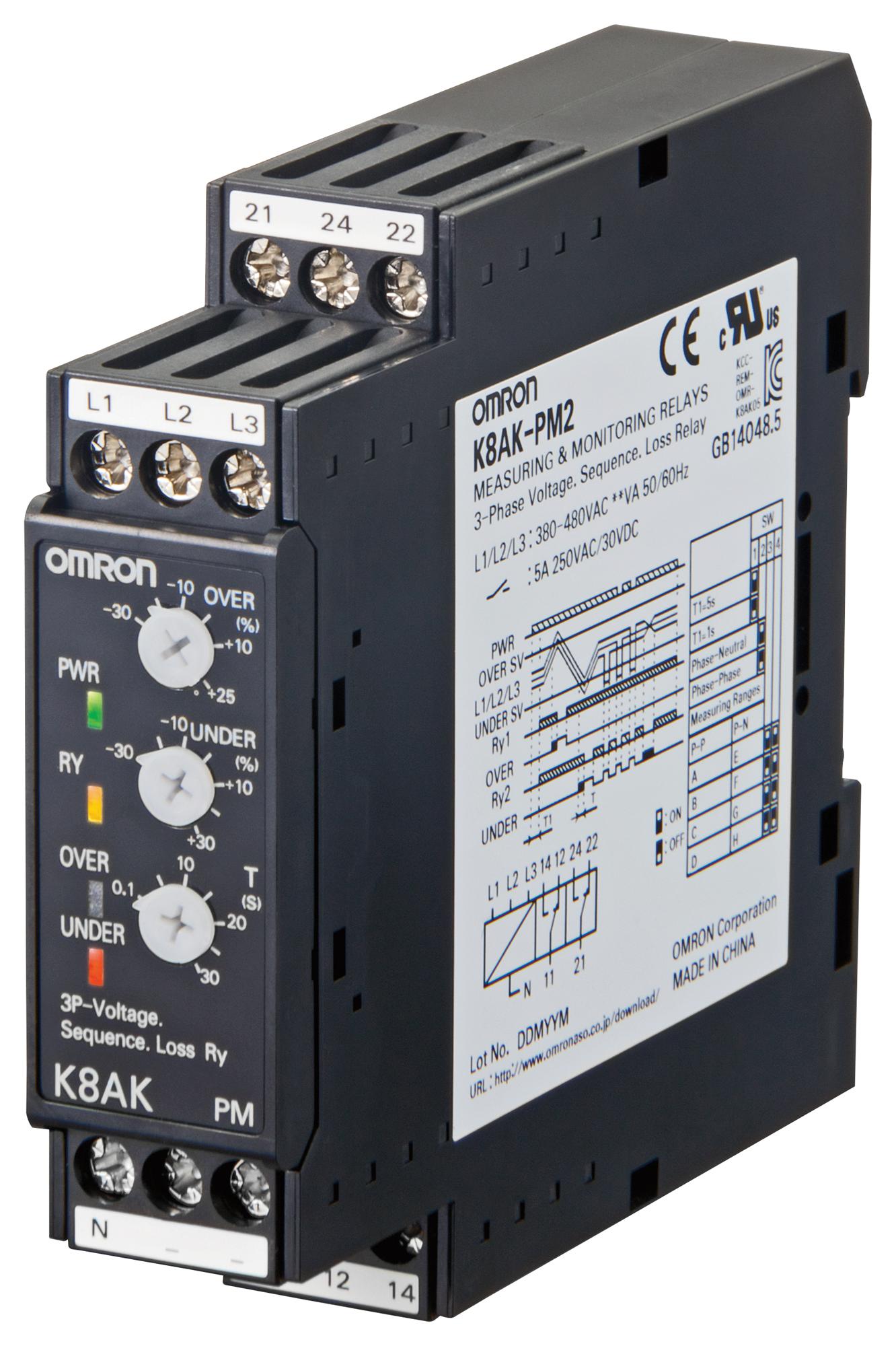 K8AKAS3100240VAC CURRENT SENSING RELAY, SPDT, 10-200A OMRON
