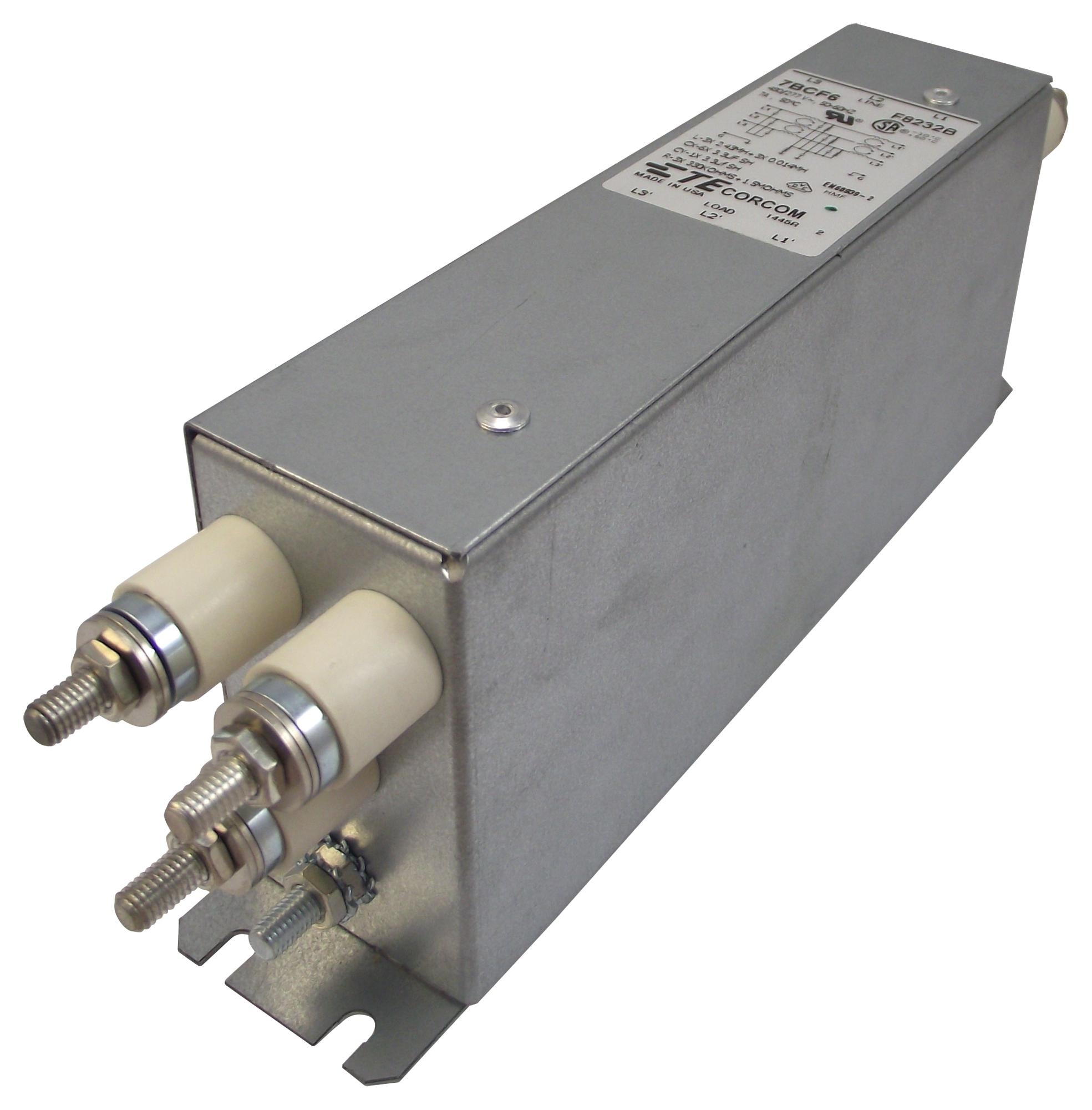 7BCF6R POWER LINE FILTER, 3 PHASE, 7A, 0.0087A CORCOM - TE CONNECTIVITY