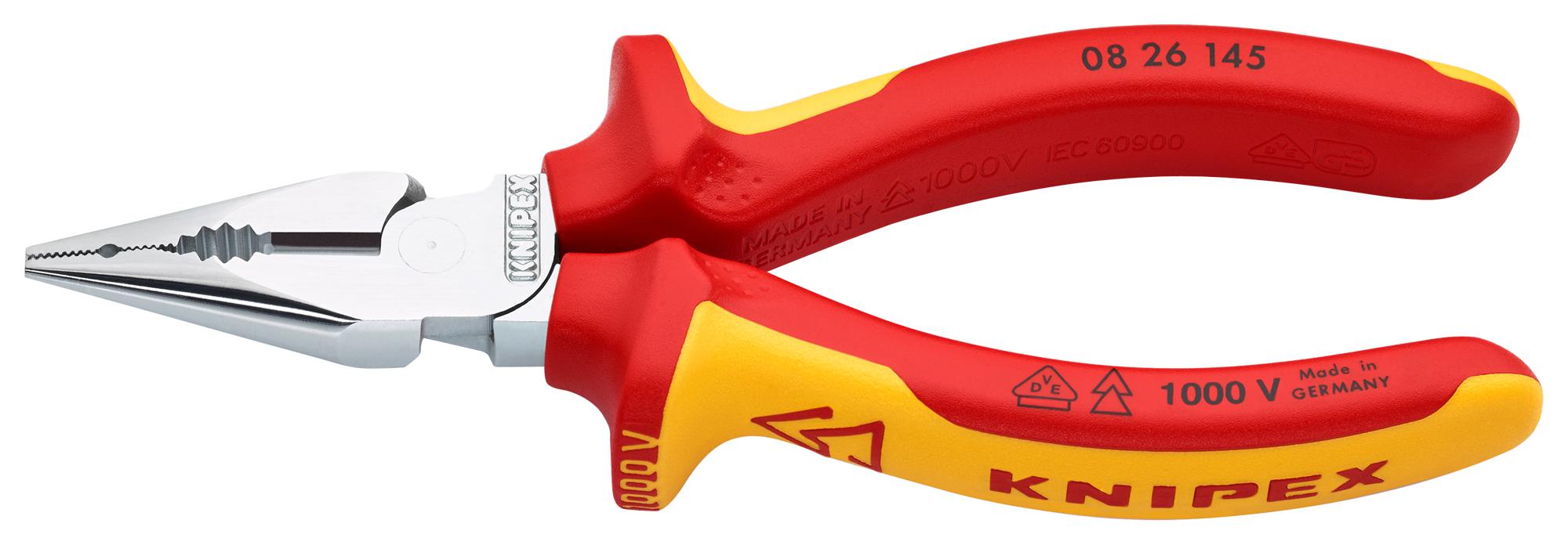 08 26 145 COMBINATION PLIER, NEEDLE NOSE, 145MM KNIPEX