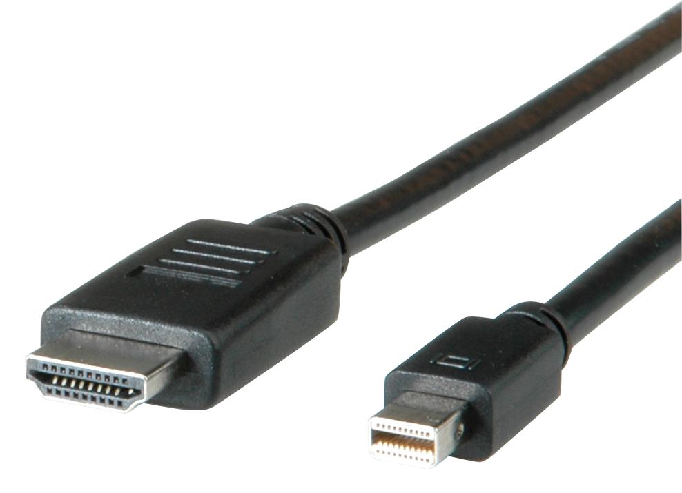 11.04.5790 CABLE, MINI DISPLAYPORT-HDMI A, PLUG, 1M ROLINE