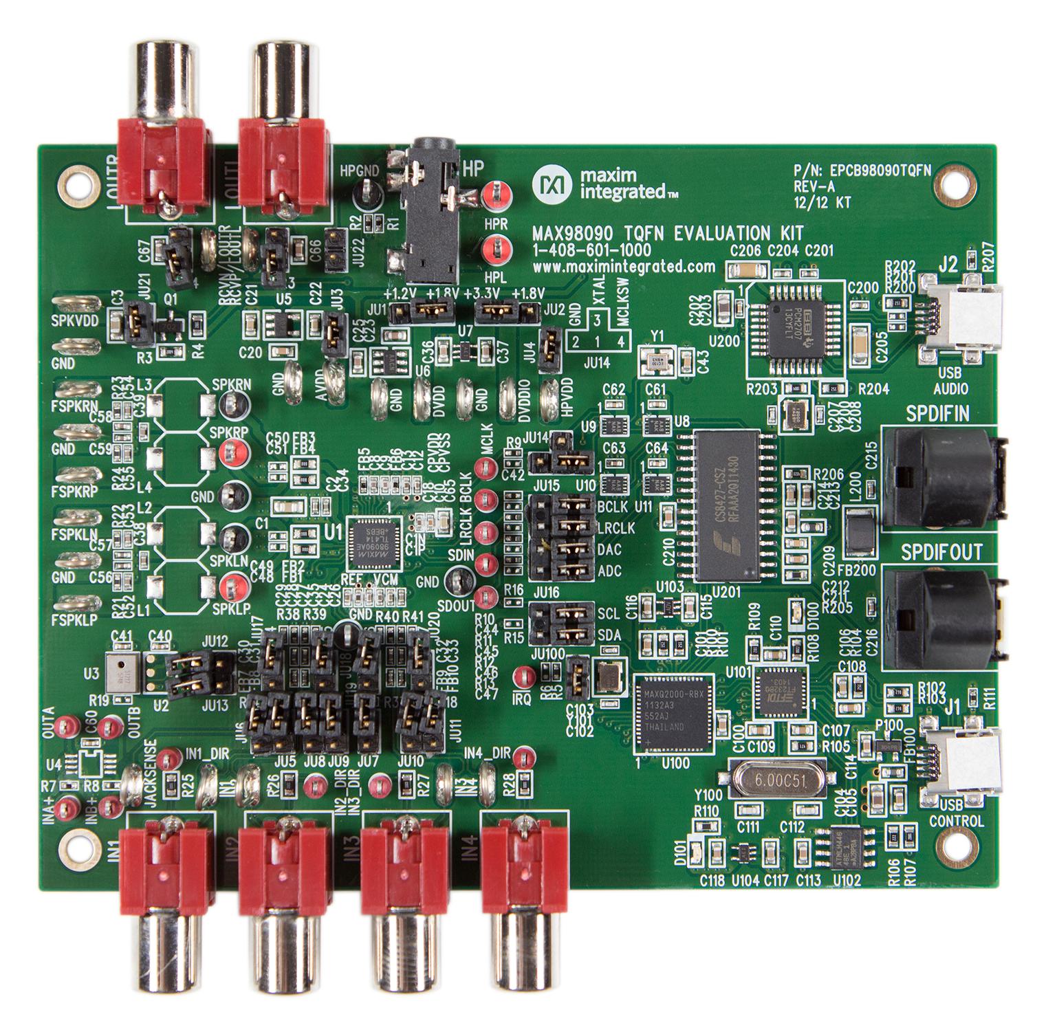 MAX98090EVKIT#TQFN EVALUATION BOARD, AUDIO CODEC MAXIM INTEGRATED / ANALOG DEVICES
