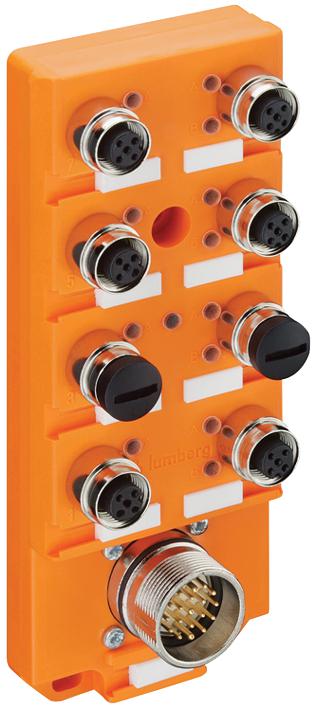 ASBSV 8/LED 5 SENSOR DISTRIBUTION BOX, M12-5P, 8PORT LUMBERG AUTOMATION