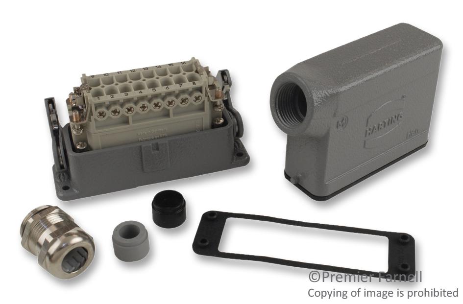 10200160000 RECTANGULAR HAN-KIT, 16WAY, SCREW HARTING